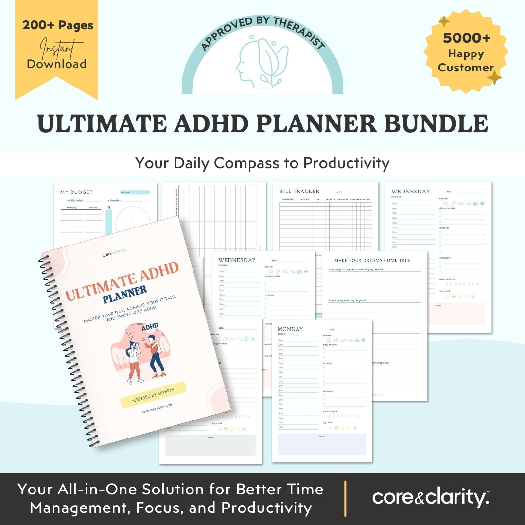 Ultimate ADHD Planner Bundle for Focus & Flow