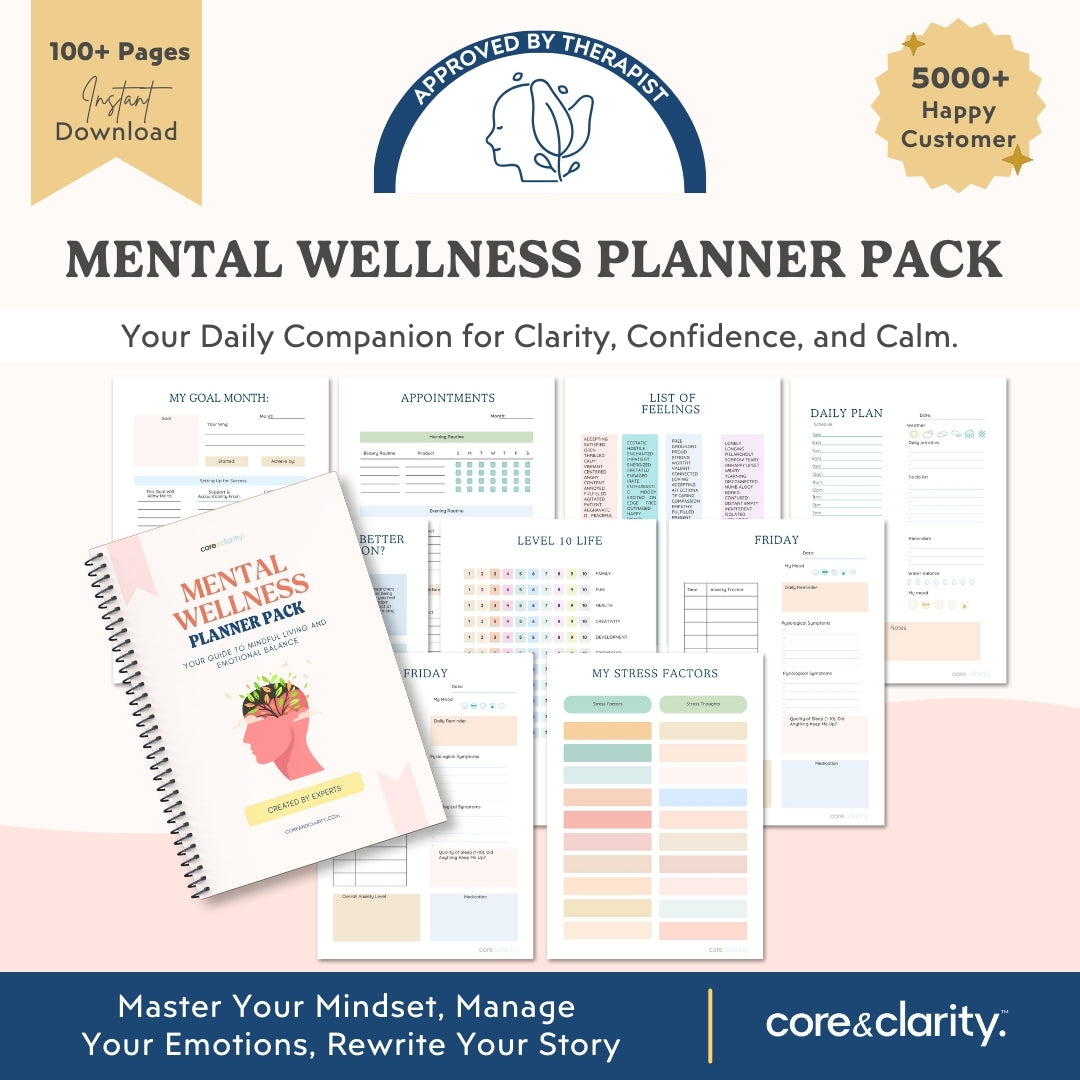 Mental Wellness Planner Pack | Prioritize Self-Care & Peace