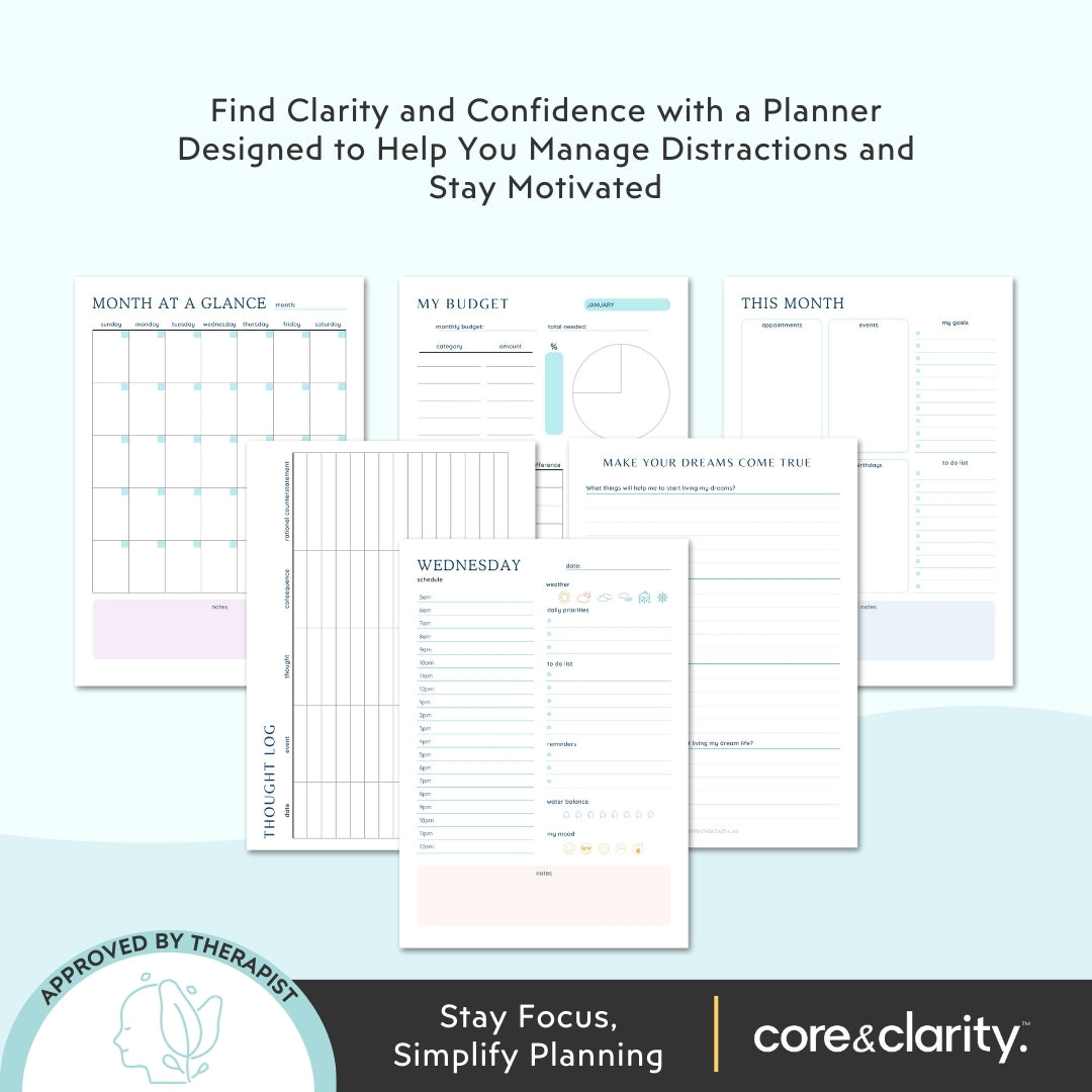 Ultimate ADHD Planner Bundle for Focus & Flow